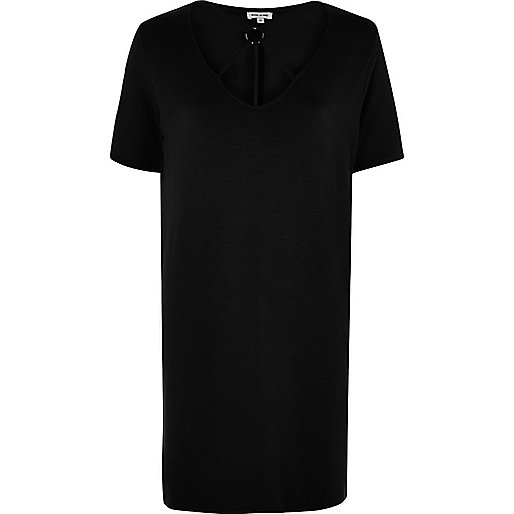 river island t shirt midi dress,jacques-vertuk Shopping Online Sale Black harness neck oversized T-shirt T-Shirts & Tanks Sale women