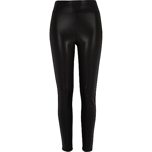 jacques-vertuk Black high waisted coated leggings 704209 women Trousers Leggings