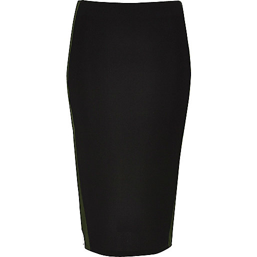 jacques-vertuk Black jersey stripe pencil skirt 690862 women Skirts