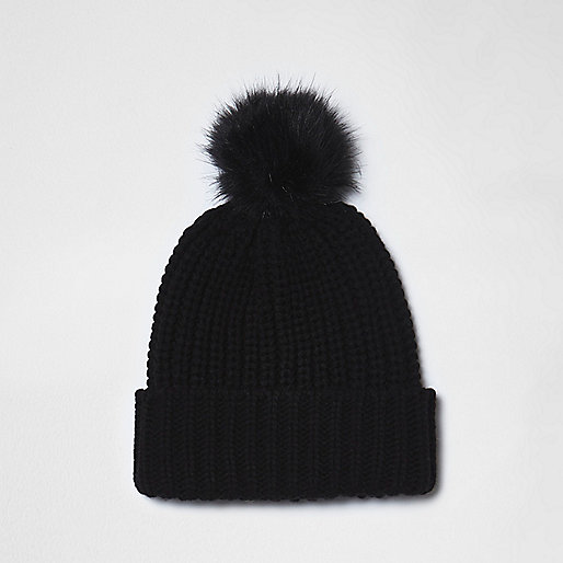 jacques-vertuk Black knit bobble hat 697258 women Accessories Hats