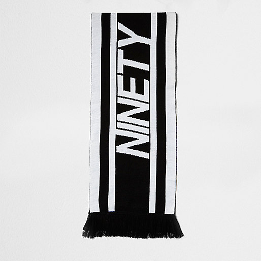 jacques-vertuk Black knit 'ninety' football scarf 303661 men Accessories Scarves / Gloves