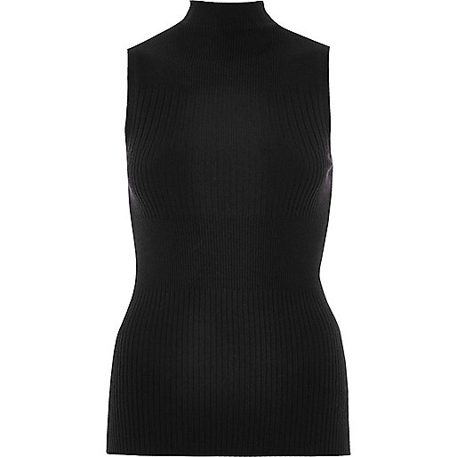 jacques-vertuk Black knit sleeveless turtleneck top 686045 women Seasonal Offers