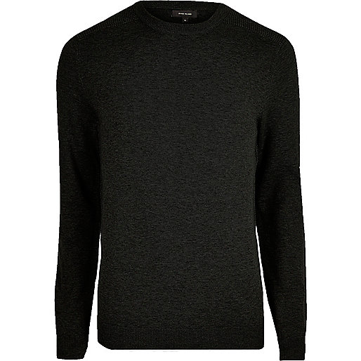 jacques-vertuk Black knit slim fit mesh panel sweater 299623 men Jumpers / Cardigans