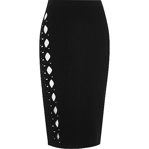 river island pink bag,jacques-vertuk Outlet Black knit studded cut out midi skirt women 705783