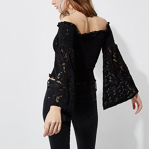 river island long dresses sale,jacques-vertuk Stockists Online Black lace bardot bell sleeve crop top Plain T-Shirts / Tanks T-Shirts & Tanks Tops women