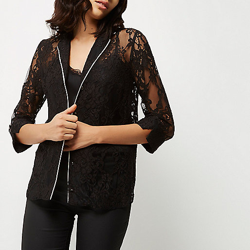 leopard dress river island,Where Sells jacques-vertuk Clothes Black lace shirt Tops Sale women