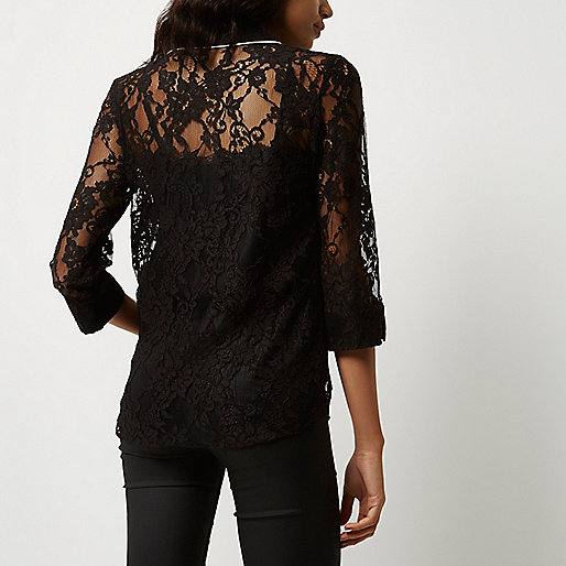 leopard dress river island,Where Sells jacques-vertuk Clothes Black lace shirt Tops Sale women