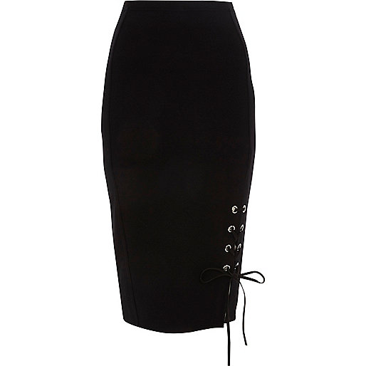 river island mens super skinny jeans,jacques-vertuk Womens Black lace-up eyelet hem pencil skirt Skirts Sale women