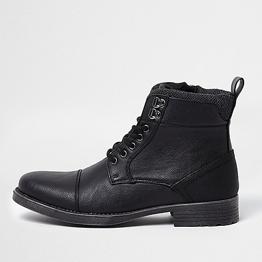 jacques-vertuk Black lace-up toe cap boots 302449 men Shoes / Boots Boots