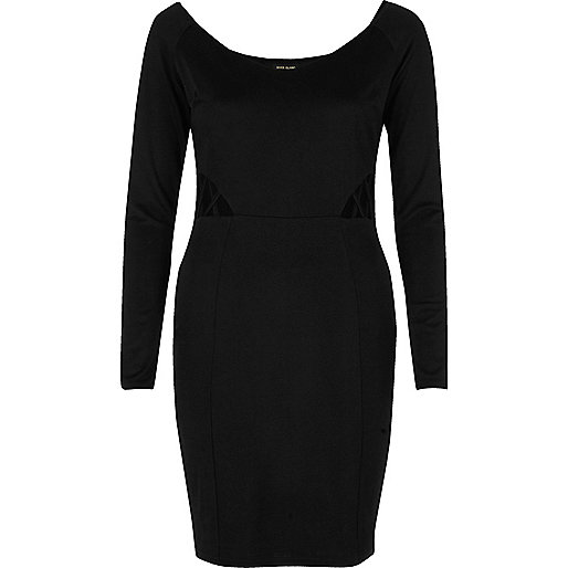 jacques-vertuk Black lattice side bodycon dress 697741 women Dresses