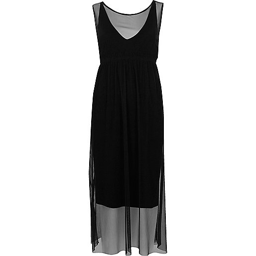 clothing brand river island,Ladies jacques-vertuk Black layered mesh dress Dresses Sale women