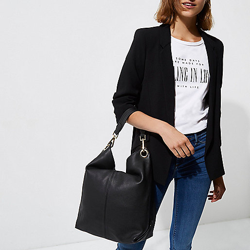 danny jeans river island,jacques-vertuk Fashion Store Black leather slouch bag Shoulder Bags Bags / Purses women