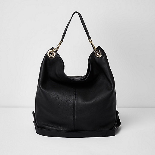 ebay river island shoes,jacques-vertuk Stores Black leather slouch bag women 703786