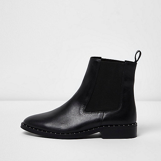 river island sale ladies shoes,Rivers Clothing Black leather studded chelsea boots Boots Shoes / Boots women