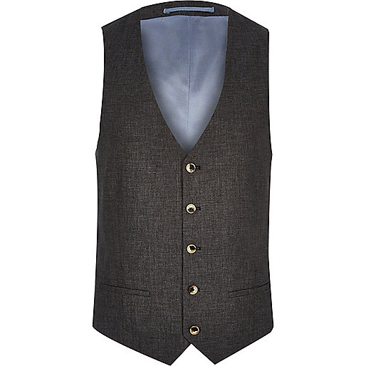 jacques-vertuk Black linen vest 290963 men Suits