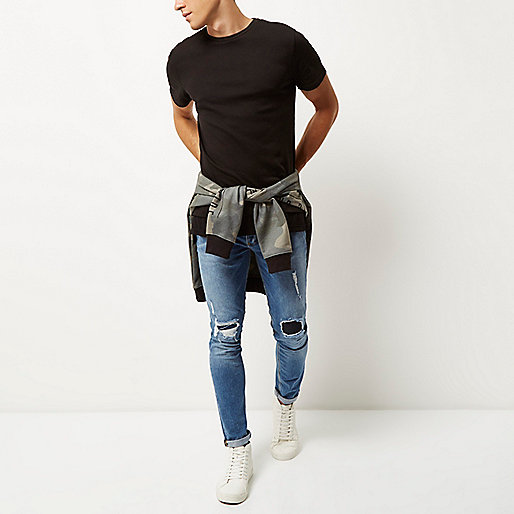 river island wedge,jacques-vertuk T Shirts Uk Black longline double layer T-shirt T-Shirts / Tanks Sale men