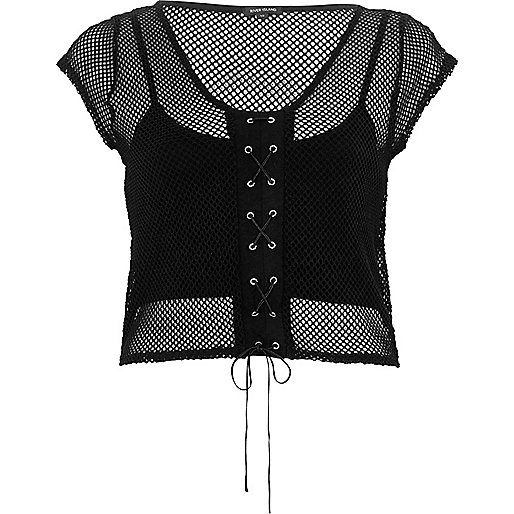 jacques-vertuk Black mesh corset bralette top 701308 women Tops