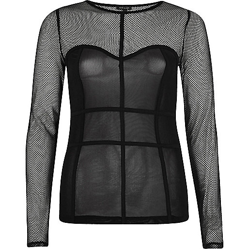 river island mini sale,jacques-vertuk Shop Black mesh corset seam top women 701627