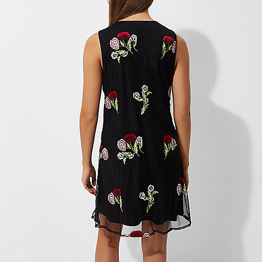 river island dresses very,jacques-vertuk Dresses For Sale Black mesh floral embroidered mini dress RI Limited Edition Sale women