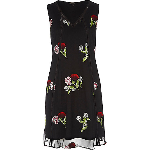 river island dresses very,jacques-vertuk Dresses For Sale Black mesh floral embroidered mini dress RI Limited Edition Sale women