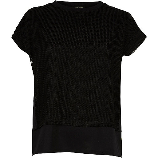 pink clutch bag river island,jacques-vertuk Outlet Black mesh layered T-shirt women 698540