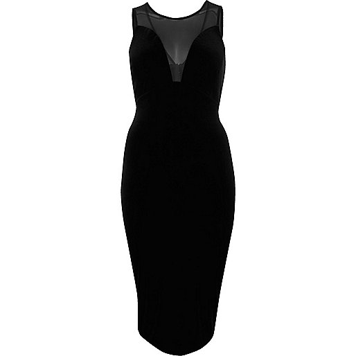 jacques-vertuk Black mesh panel bodycon dress 690304 women Dresses