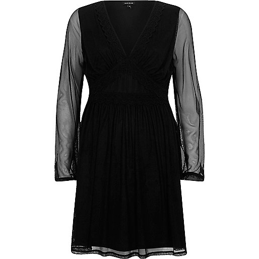 river island ladies leather biker jacket,jacques-vertuk Printed Shirt Dress Black mesh sleeve V neck dress Dresses Sale women