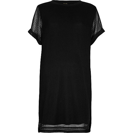 river island khaki longline coat,jacques-vertuk Outlet Black mesh T-shirt dress women 700343