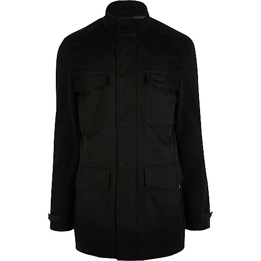 jacques-vertuk Black minimal four pocket jacket 290726 men Coats / Jackets