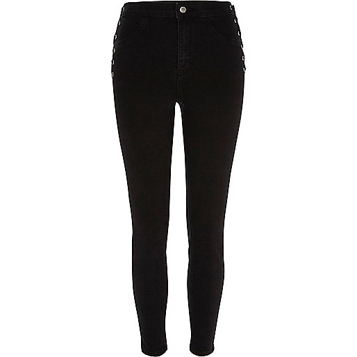 jacques-vertuk Black Molly lace-up side skinny jeans 707951 women Jeans Jeggings