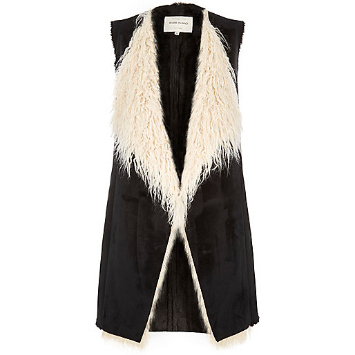 river island womens black coat,jacques-vertuk UK Black Mongolian faux fur vest women 685823