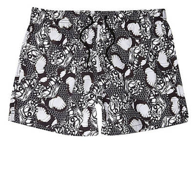 jacques-vertuk Black mono butterfly print swim trunks 302160 men Shorts