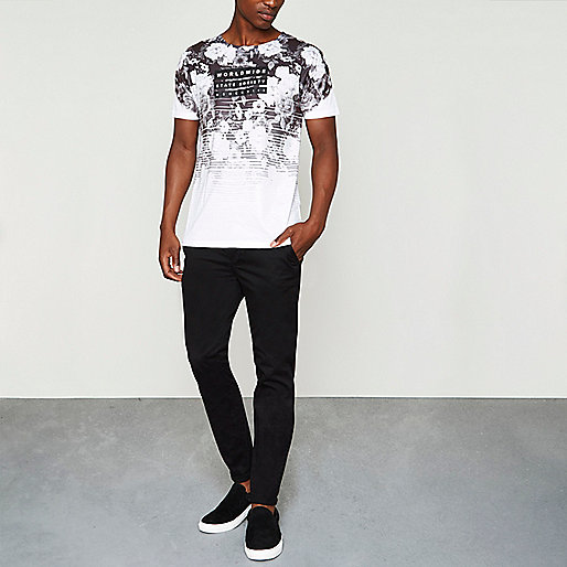 river island hoodie dress,jacques-vertuk South Africa Black mono floral fade  worldwide  T-shirt men 304959