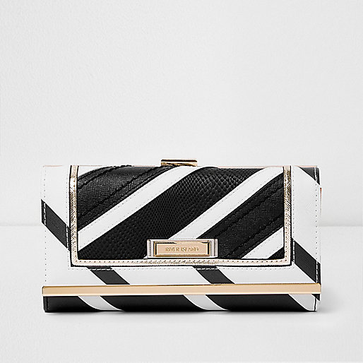 river island dogtooth purse,jacques-vertuk Ie Bags Black mono stripe clip top purse Purses Bags / Purses women