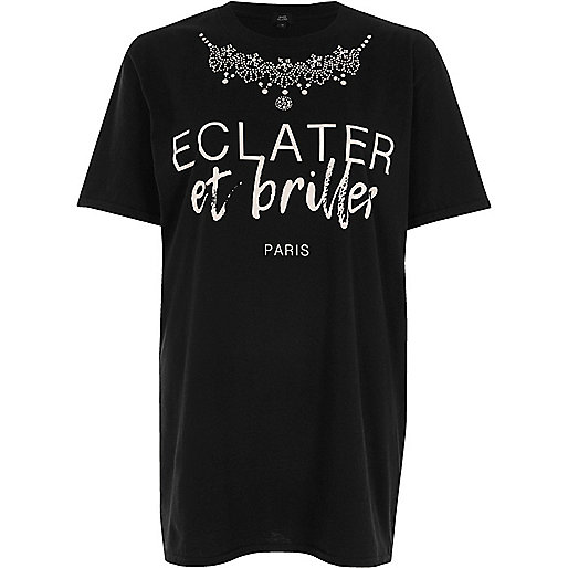 river island washington,jacques-vertuk Stores Black necklace print boyfriend T-shirt women 707781