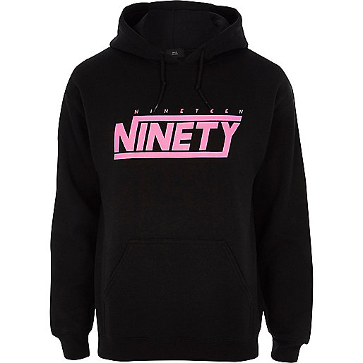 jacques-vertuk Black 'nineteen ninety' print hoodie 303012 men Hoodies / Sweatshirts Hoodies