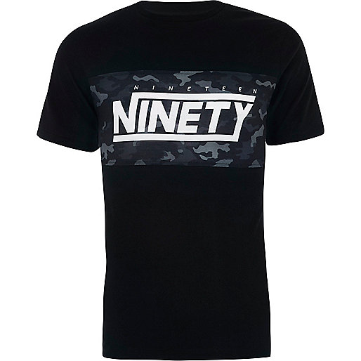 jacques-vertuk Black 'ninety' camo block slim fit T-shirt 304151 men T-Shirts / Vests Print T-Shirts