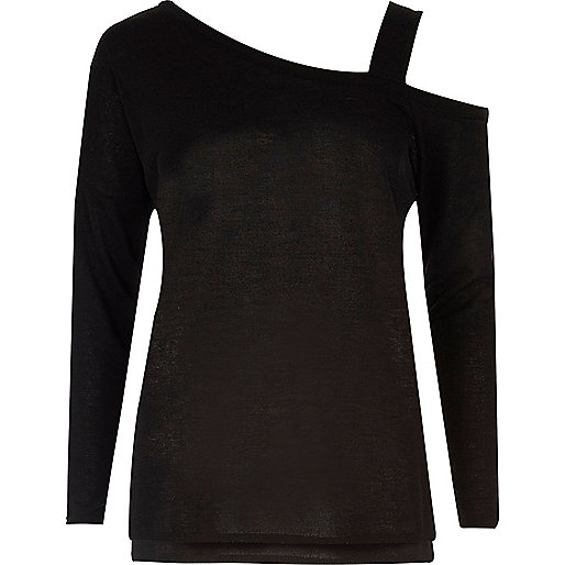 jacques-vertuk Black one shoulder strap top 697033 women Seasonal Offers