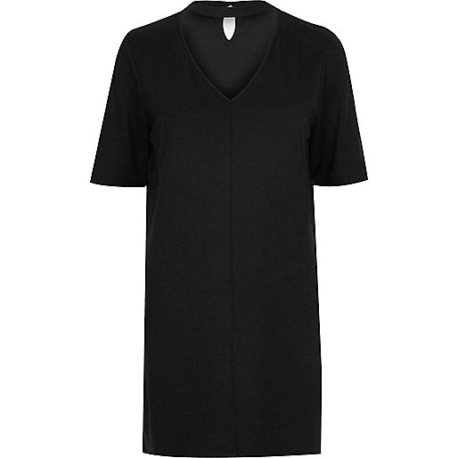 next river island dresses,jacques-vertuk UK Black oversized choker T-shirt women 694112