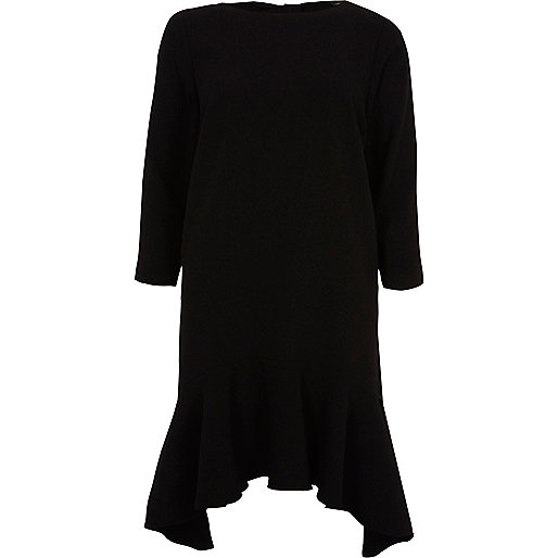 river island fur cuff coat,jacques-vertuk Ireland Black peplum hem long sleeve swing dress women 710865