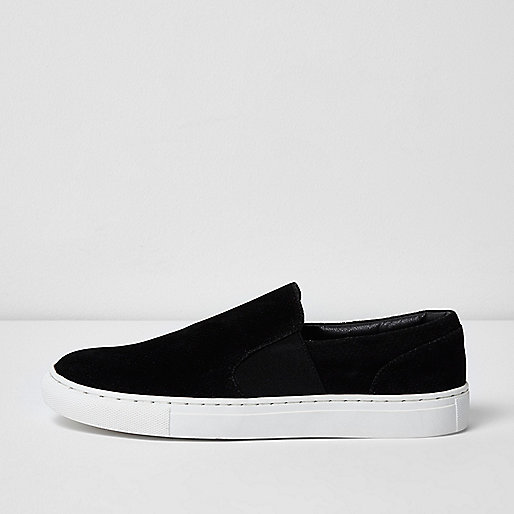 jacques-vertuk Black perforated slip on plimsolls 301913 men Shoes / Boots Trainers