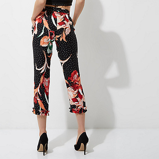 river island belted dress,jacques-vertuk Sale Coats Black polka dot floral cigarette pants Cropped Pants Pants women