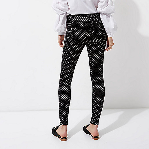 river island purse sale,jacques-vertuk Outlet Black polka dot zip front skinny pants women 703831