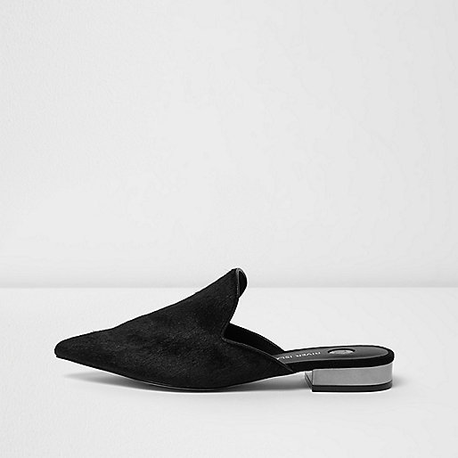 jacques-vertuk Black pony hair slip on mules 695824 women Workwear