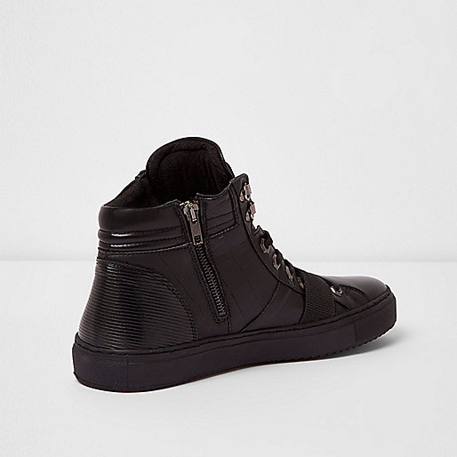 old stock river island purses,jacques-vertuk Ireland Black Premium leather strap hi top sneakers Shoes / Boots Sale men