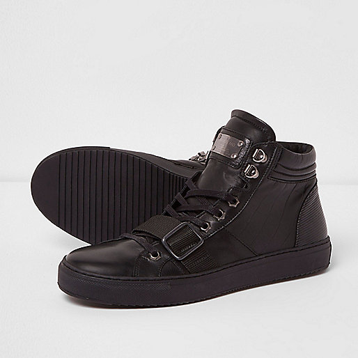 old stock river island purses,jacques-vertuk Ireland Black Premium leather strap hi top sneakers Shoes / Boots Sale men