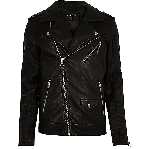 jacques-vertuk Black quilted biker jacket 295188 men Coats / Jackets