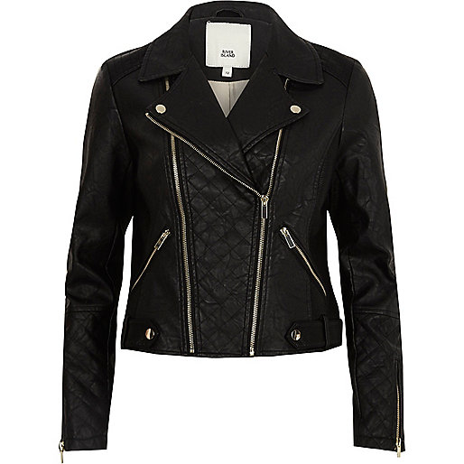 river island jeans next,jacques-vertuk UK Black quilted faux leather biker jacket women 706158