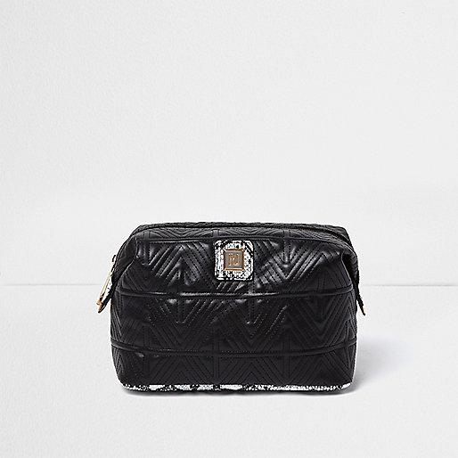 jacques-vertuk Black quilted make-up bag 691798 women Bags / Purses Make Up Bags