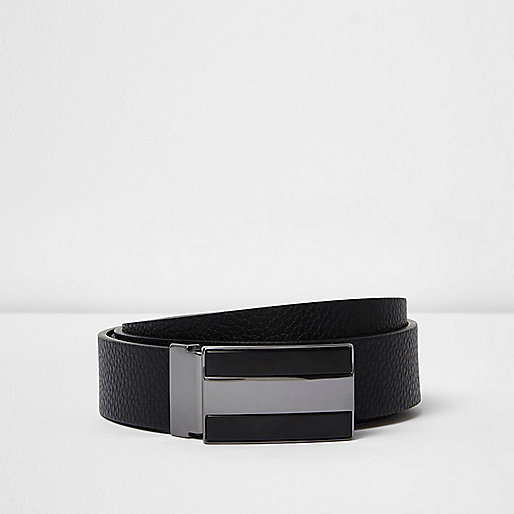 jacques-vertuk Black reversible leather plate buckle belt 301682 men Accessories Belts